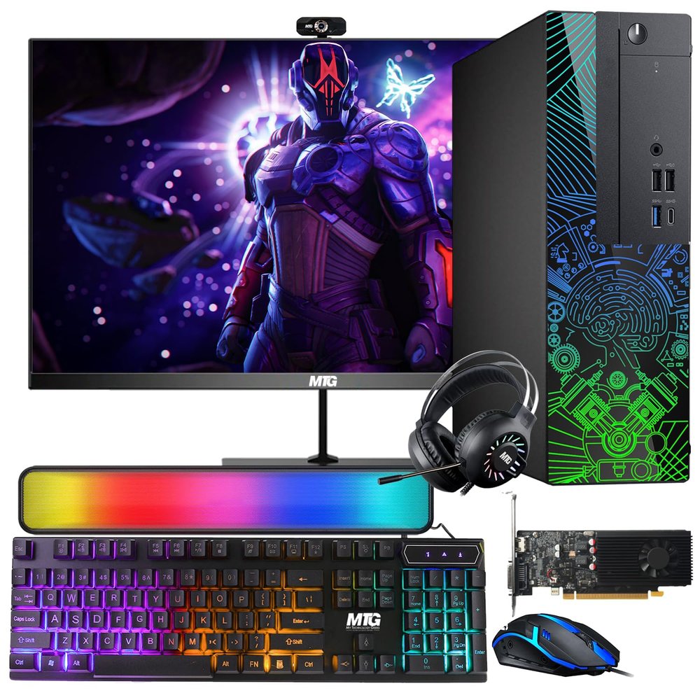 Lumos 8 Gaming Desktop PC, Intel Core i5 7th Gen, 16GB RAM, 512GB SSD, AMD RX 550 4GB GDDR5 Graphics Card, 27 inch 75hz Gaming Monitor, PCI-E Bluetooth | Wi-Fi, RGB Kit, Windows 11 (Renewed)