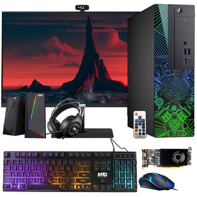 Lumos 8 Gaming Desktop PC, Intel Core i5 7th Gen, 16GB RAM, 2TB HDD, AMD RX 550 4GB GDDR5 Graphics Card, 27 inch 165hz Gaming Monitor, PCI-E Bluetooth | Wi-Fi, RGB Kit, Windows 11 (Renewed)