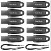 SanDisk 128GB Ultra Curve USB 3.2 Flash Drive SDCZ550-128G (10 Pack) Bundle with (2) GoRAM Black Lanyards (128GB) view 1