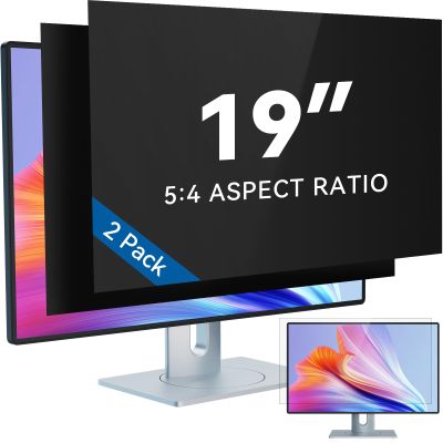 [2-Pack] 19 Inch Computer Privacy Screen Filter for 5:4 Widescreen Monitor, IPROKKO Removable 19inch Anti Blue Light Glare Privacy Shield, Anti Spy Security Protector for Hp Dell Asus Acer Samsung