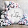 Laeacco 7.2x7.2ft Silver Birthday Round Backdrop Luxurious Silver Sequins Not Glitter Circle Backdrop Cover Grey White Happy Birthday Photo Background for Kid Adult Birthday Party Portrait Booth Props view 2