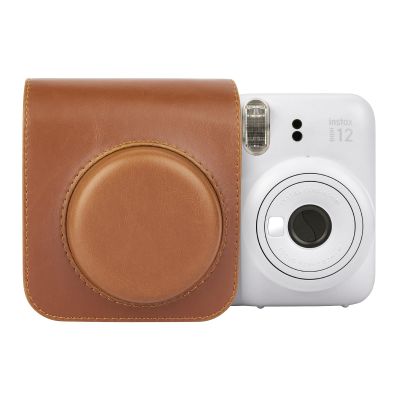 MUZIRI KINOKOO Protective Case for Fuji Instax Mini 12 Instant Film Camera - PU Leather Mini 12 Camera Case Bag with Photo Pocket - with Adjustable Shoulder Strap - Retro Brown