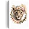 Baby Lion Cub Poster Animal Prints,Nursery Wall Art For Kids,Jungle Theme Baby Room Decor-Baby Girls & Boys Nursery Decor-Woodland Nursery Decor-Animal Nursery Decor-16"x20" canvas print with frame view 1