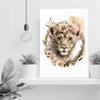 Baby Lion Cub Poster Animal Prints,Nursery Wall Art For Kids,Jungle Theme Baby Room Decor-Baby Girls & Boys Nursery Decor-Woodland Nursery Decor-Animal Nursery Decor-16"x20" canvas print with frame view 3