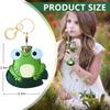 Leather Keychain Holder Case Compatible with Apple AirTag, Cute Protective Air Tag Cover with Keychain Ring, Anti-Scratch Finder GPS Tracker Case for Wallet Keys(Frog) view 2