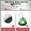 Leather Keychain Holder Case Compatible with Apple AirTag, Cute Protective Air Tag Cover with Keychain Ring, Anti-Scratch Finder GPS Tracker Case for Wallet Keys(Frog) view 3