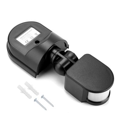 Haosie PIR Sensor Switch, 110V-240V Infrared Body Motion PIR Sensor, with 180Detection Angle, Adjustable and Waterproof(Black)