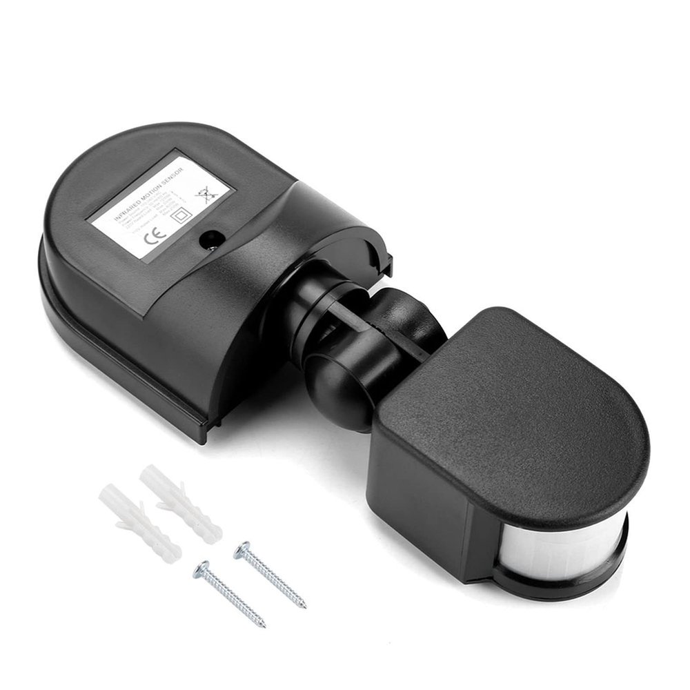 Haosie PIR Sensor Switch, 110V-240V Infrared Body Motion PIR Sensor, with 180Detection Angle, Adjustable and Waterproof(Black)