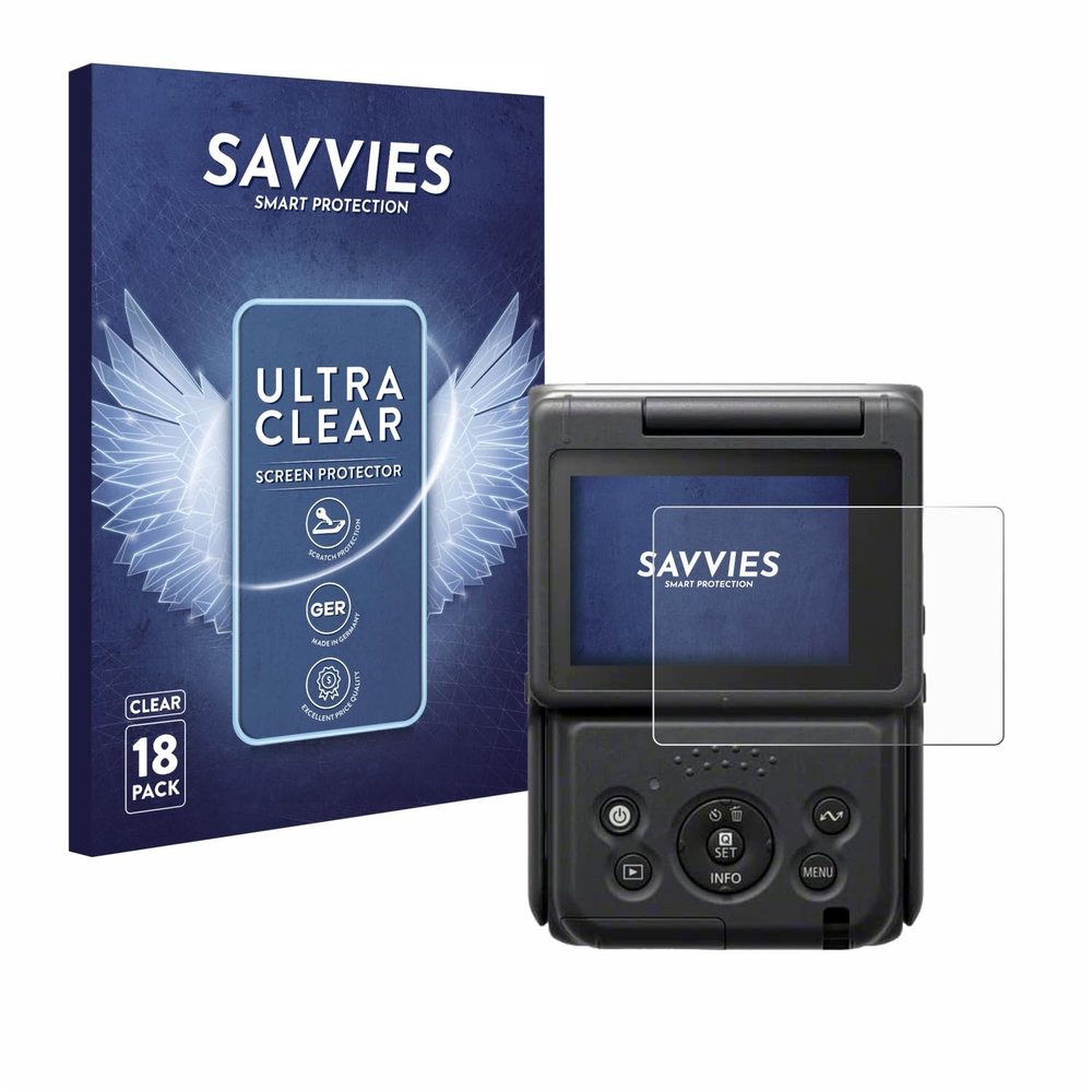 savvies Screen Protector compatible with Canon PowerShot V10 Vlog Camera Protection Film Clear 18-Pack