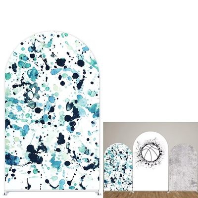afoloa Painting Arch Backdrop Stand Covers for Parties Chiara Arched Fabric Cover Boy Sports Birthday Party Decorations Props(3x5ft)