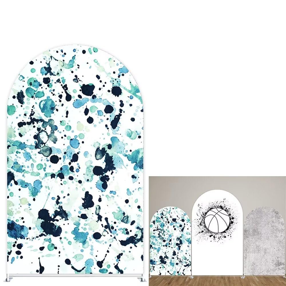 afoloa Painting Arch Backdrop Stand Covers for Parties Chiara Arched Fabric Cover Boy Sports Birthday Party Decorations Props(3x5ft)