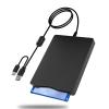 MthsTec USB Floppy Drive, External 3.5" USB & Type-C Floppy Disk Reader, External Floppy Disk Drive Portable 1.44 MB Plug and Play FDD for PC Windows XP 7 8 10 11(Black) view 1