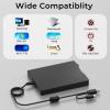 MthsTec USB Floppy Drive, External 3.5" USB & Type-C Floppy Disk Reader, External Floppy Disk Drive Portable 1.44 MB Plug and Play FDD for PC Windows XP 7 8 10 11(Black) view 4