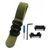 24mm HD Conversion RAF 5 Ring Nylon Watch Band Strap for fit GGB100 Casio GShock GG-B100 Metal Adapters Kit (Green) view 1