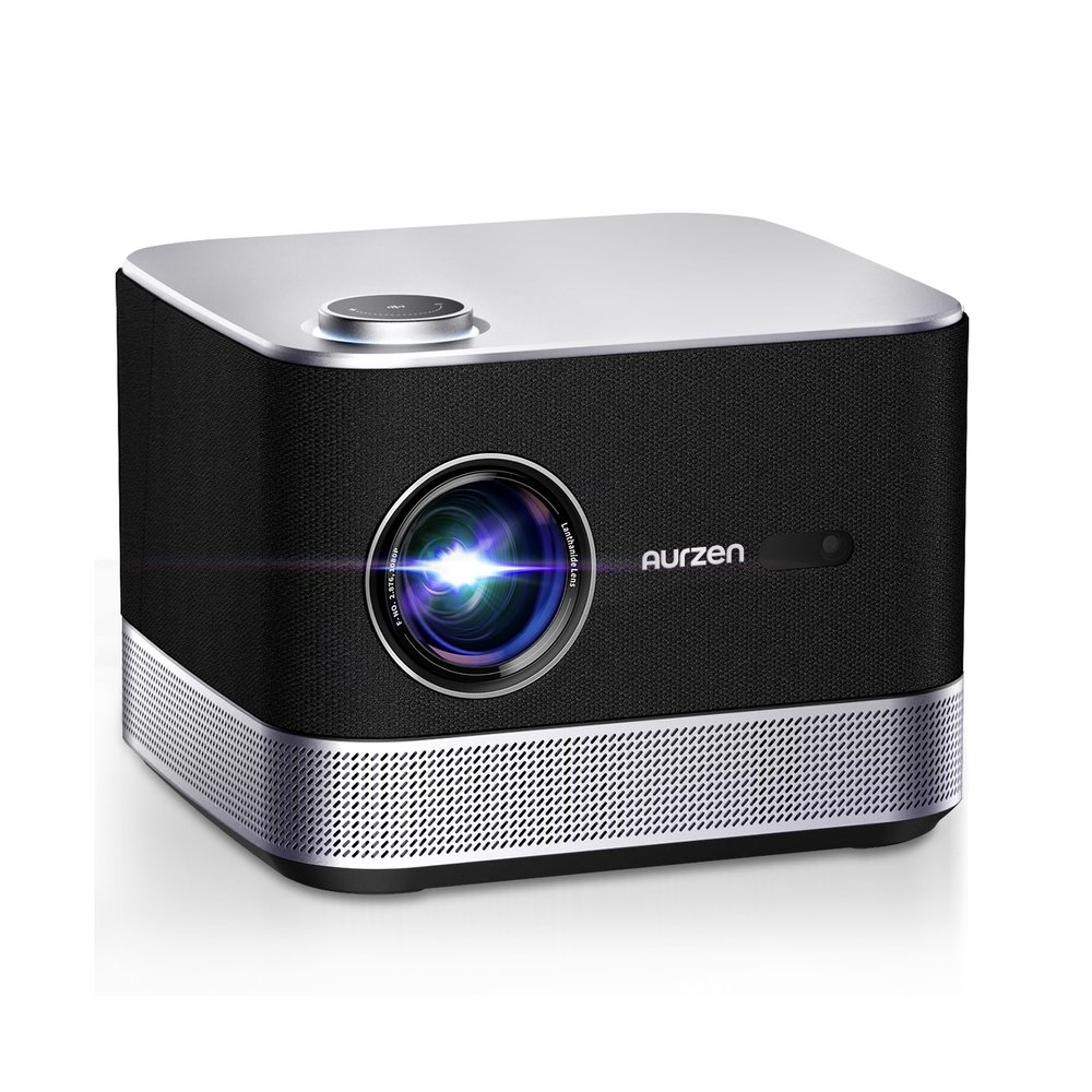 3-in-1 Projector 4K Supported, AURZEN BOOM 3 Smart Projector with WiFi and Bluetooth, 3D DoIby Audio & 36W Speakers, Auto Focus & Keystone, NetfIix Official 500 ANSI Home Outdoor proyector, Black