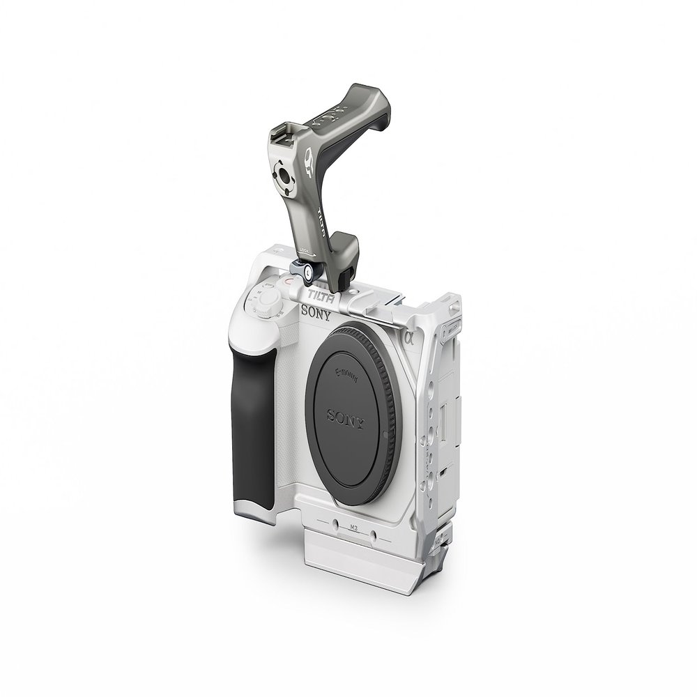 Tilta Full Camera Cage for ZV-E1 Lightweight Kit | Includes Full Cage, Top Handle, 1/4"-20" to NATO Adapter | Cold Shoe, NATO Rail, M3 and 1/4"-20 Threads Mounts | Silver
