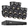 ANNKE AH500 16CH PoE Security Camera System, 12Pcs 3K Security Outdoor IP Cameras with Spotlight, Color Night Vision, AI Human Detection, Remote Access, No HDD - Black view 1