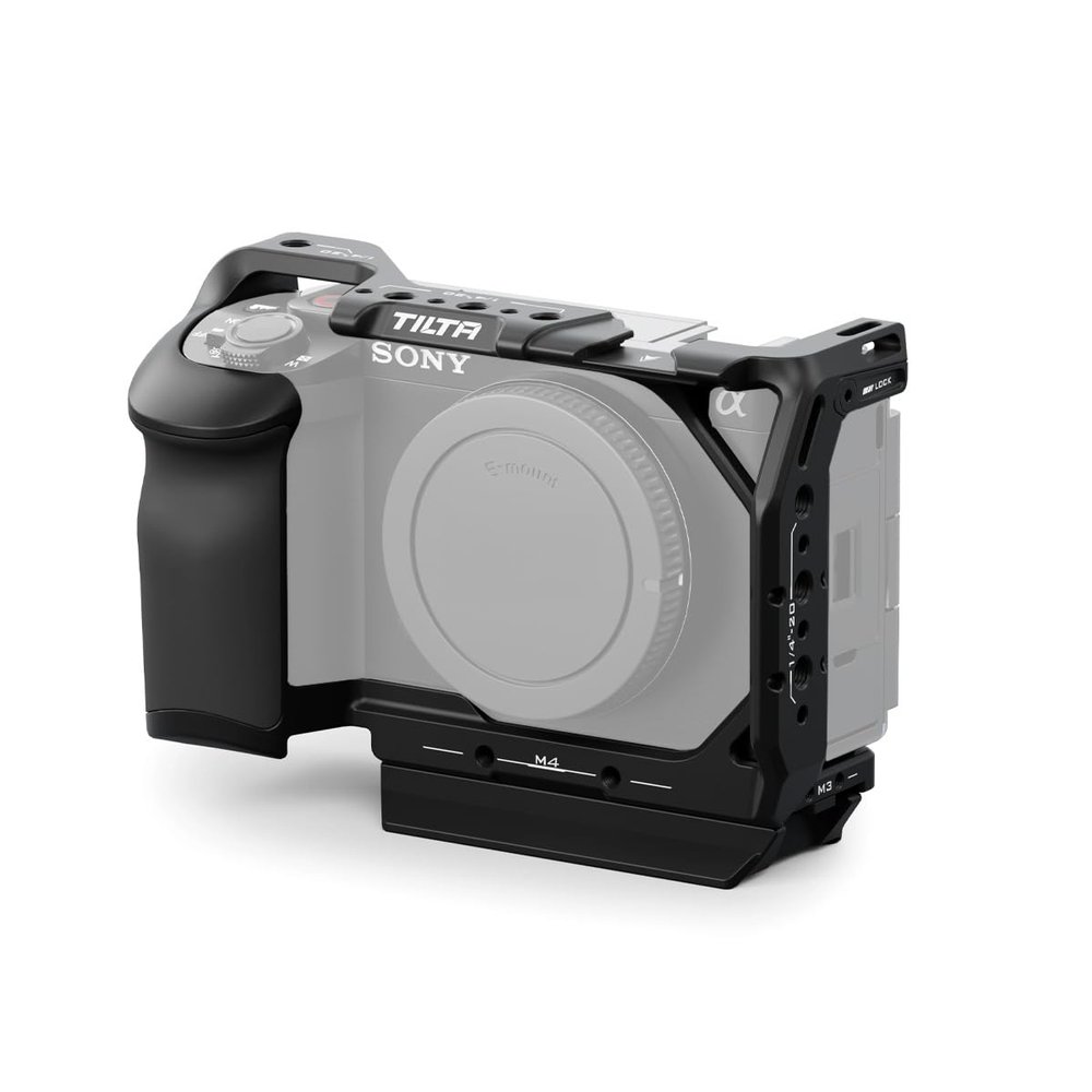 Tilta Full Camera Cage Compatible with Sony ZV-E1 | Cold Shoe, NATO Rail, M3 & 1/4"-20 Mounting Threads | Detachable ARCA Plate for Horizontal or Vertical Shooting | Integrated Cooling System | Black