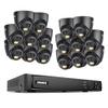 ANNKE AH500 16CH PoE Security Camera System - Black, 16Pcs 3K Security Outdoor IP Cameras with Spotlight, Color Night Vision, Smart Human Detection, Remote Access, No HDD view 1