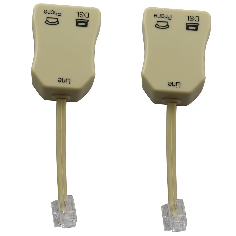 LQ Industrial 2pcs 1 Line Filter, in-line Splitter Filter for Removing Noise and Other Problems from Related Telephone Lines