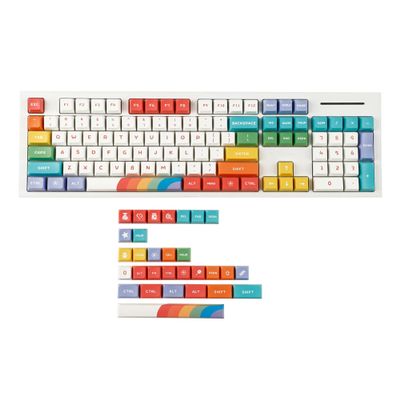 1.6mm Thickness Rainbow MDA Profile Dye Sub Keycaps Ergonomic PBT Keyset for TKL 61 64 68 75 87 96 104 GMMK MX Keyboard