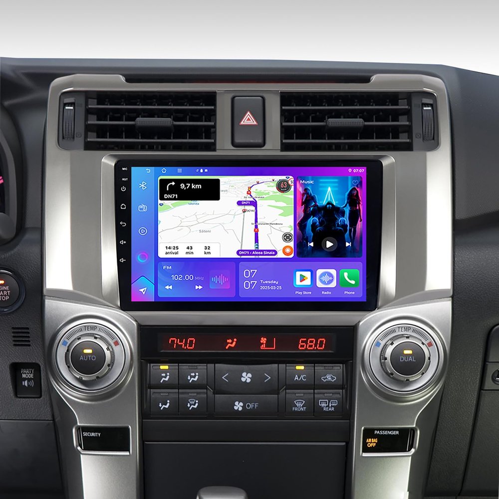 Asure 4+64G Car Stereo Radio for Toyota 4Runner 2010-2018 - 9 Inch 1280x800 HD Touch Screen, Android 15 Head Unit with Wireless Apple CarPlay & Android Auto - Plug and Play GPS, Bluetooth, DSP