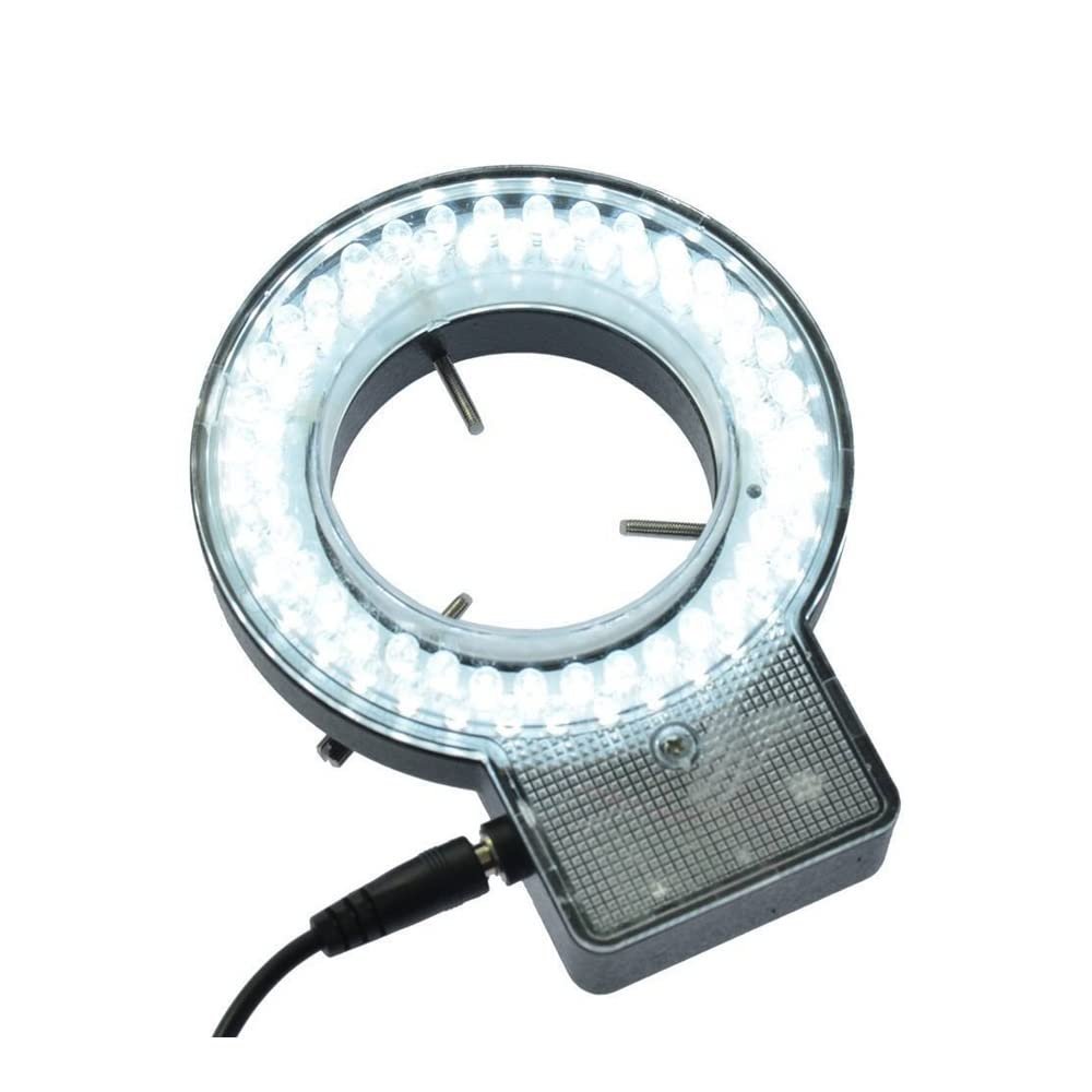 Lab Microscope Slides Adjustable 72 LEDs Industrial Microscope Ring Light 6400K Four-Zone Control Stereo Microscope LED Light 110-240V 4.5W Microscope Parts