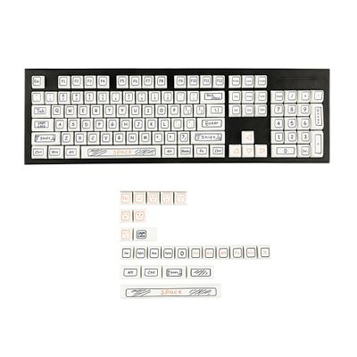 1.6mm Thickness White Graffiti MDA Profile Dye Sub Keycaps Ergonomic PBT Keycap Set for TKL 61 64 68 75 87 96 104 GMMK MX Keyboard