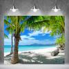 10x6.5ft Summer Background Hawaiian Beach Palm Tree Beach Photography Backdrop for Wedding Bride Show Baby Birthday Party Banner view 1