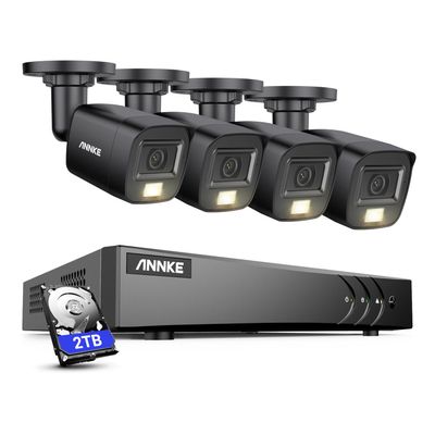 ANNKE 3K Lite H.265+ 8 CH Security Video Recorder with 4Pcs 3K Built-in Mic Dual Light Camera, IP67, Color Night Vision, AI Human/Vehicle Detection for Home Business Surveillance, 2TB Hard Drive