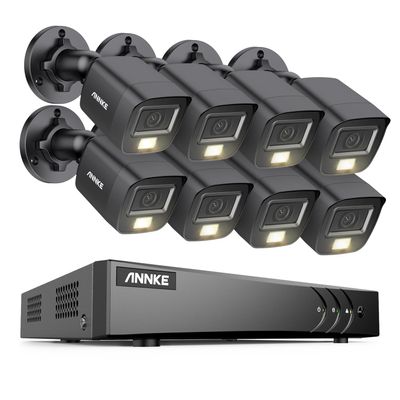 ANNKE 3K Lite H.265+ 8 CH Security Video Recorder with 8Pcs 3K Built-in Mic Dual Light Camera, IP67, Color Night Vision, AI Human/Vehicle Detection for Home Business Surveillance, No Hard Drive