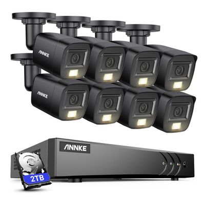 ANNKE 3K Lite H.265+ 8 CH Security Video Recorder with 8Pcs 3K Built-in Mic Dual Light Camera, IP67, Color Night Vision, AI Human/Vehicle Detection for Home Business Surveillance, 2TB Hard Drive