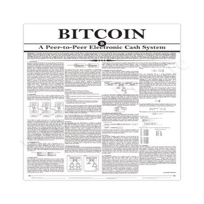 DirectNine Basics Bitcoin Poster | Whitepaper White (36x24 Inch) - Unframed - Premium Glossy Paper - Modern Style - Perfect for Bedroom, Home, Living Room, Office
