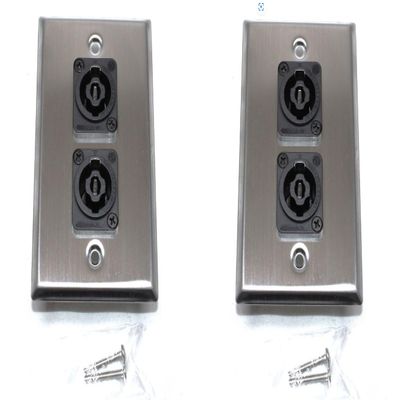 (2) Two Single Wall Plates w/Dual Genuine Neutrik NL4MPXX SpeakON (Stainless)