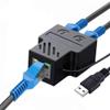 suckoo Ethernet RJ45 Network Splitter Hub 1 in 2 Out 1 Split 2 Out Simultaneous Internet Access Hundred Gigabit Gigabit Computer Host Router Switch Single Network Cable Simultaneous Use 2 Hosts view 3