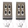 (2) Two Four XLR Double Wall Plates w/Neutrik 2 Male + 2 Female Stainless Steel view 1