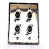 (2) Two Four XLR Double Wall Plates w/Neutrik 2 Male + 2 Female Stainless Steel view 4