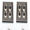(2) Two Four XLR Double Wall Plates w/Neutrik NC3FD-L-1 Female Stainless Steel view 1
