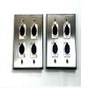 (2) Two Four XLR Double Wall Plates w/Neutrik NC3FD-L-1 Female Stainless Steel view 2