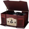 ClearClick All-in-One Turntable with 3-Speed Record Player, Bluetooth, CD, Cassette Tape, AM/FM Radio, Aux, USB, Built-in Speakers, Handmade Wooden Exterior view 1