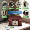 ClearClick All-in-One Turntable with 3-Speed Record Player, Bluetooth, CD, Cassette Tape, AM/FM Radio, Aux, USB, Built-in Speakers, Handmade Wooden Exterior view 4