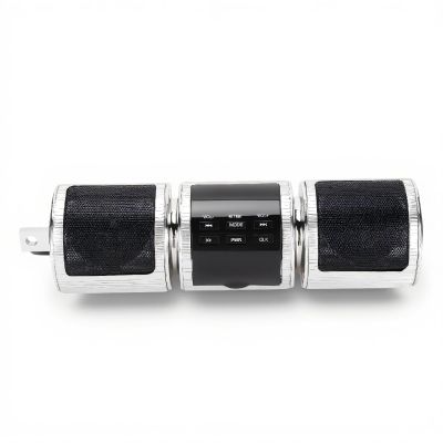Motorcycle Audio Systems, Motorcycle Bluetooth Speaker System, IP54 DC12V Handlebar Mounted Audio Sound System (Silver)