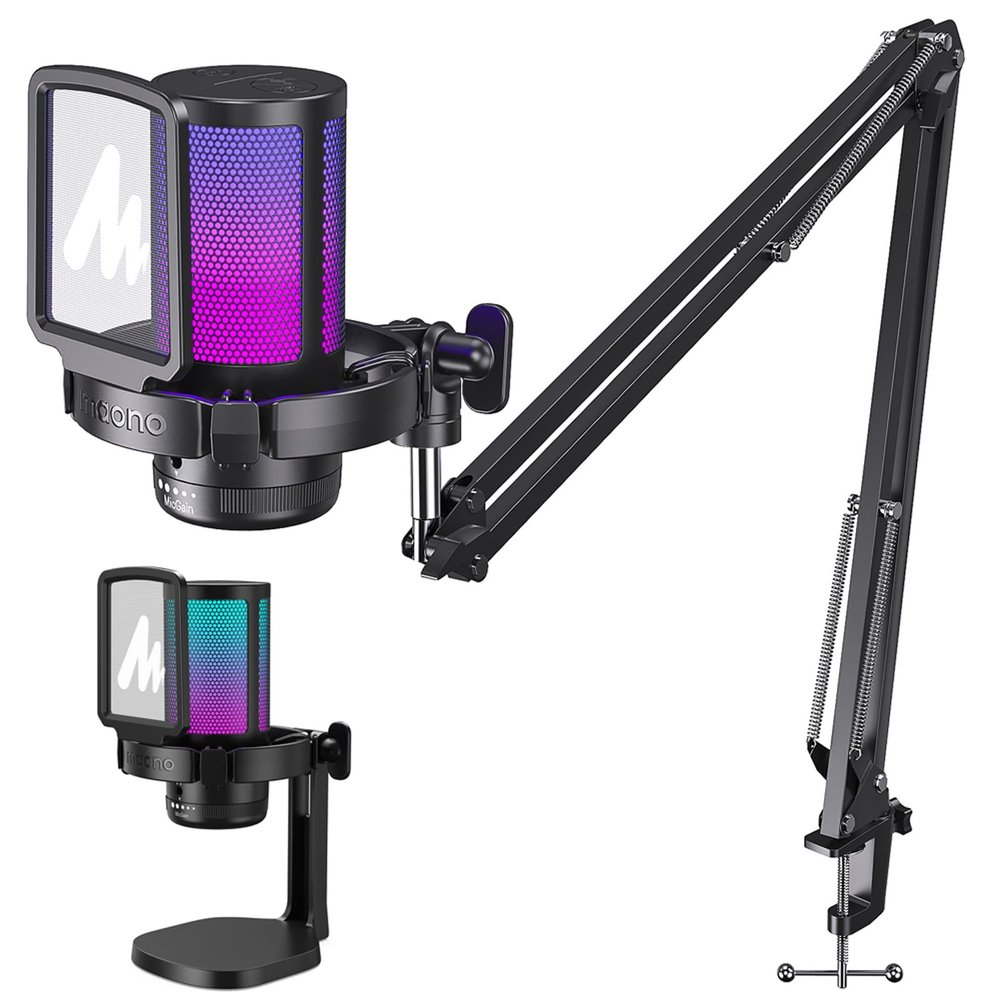 MAONO DGM20S USB Gaming Microphone, Cardioid Mode, RGB Lighting, Easy Mute, Compatible with Windows PC, Mac, PS4/5, Ready to Capture Inspiration