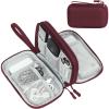 FYY Electronic Organizer, Travel Cable Organizer Bag Pouch Electronic Accessories Carry Case Portable Waterproof Double Layers Storage Bag for Cable, Charger, Phone, Earphone, Medium Size, Wine Red view 1