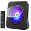 Desktop CD Player with Speakers, ROADOM CD Players for Home, Portable CD Player with Bluetooth Hi-Fi Stereo Sound,Remote Control,Supports CD/Bluetooth/FM Radio/U Disk/AUX/Timer/Repeat,Black view 1