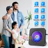 Desktop CD Player with Speakers, ROADOM CD Players for Home, Portable CD Player with Bluetooth Hi-Fi Stereo Sound,Remote Control,Supports CD/Bluetooth/FM Radio/U Disk/AUX/Timer/Repeat,Black view 2