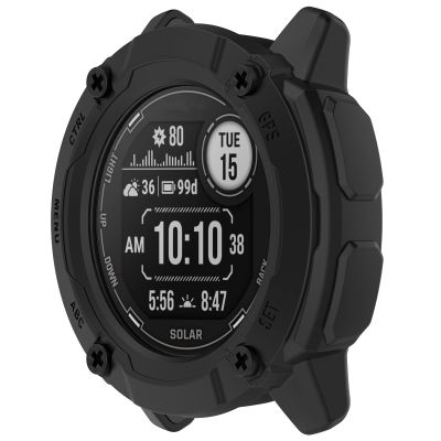 TenCloud Case Cover Compatible with Garmin Instinct 2X Solar Case Protector Protective Case 50mm Intended for Garmin Instinct 2X Solar Tactical Edition Watch Accessories (Black)