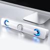 Computer Speakers, Subwoofer Soundbar Speaker for Laptop Computer, 2 Channel Bass Speaker 3W, Computer Sound Bar, Volume Control (White) view 1