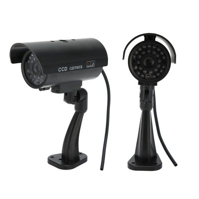 WOOXGEHM Fake Security Camera, Fake Camera CCTV Surveillance System, Realistic Analog LED Security Camera for Home Security and Warning Stickers, for Outdoor/Indoor Use