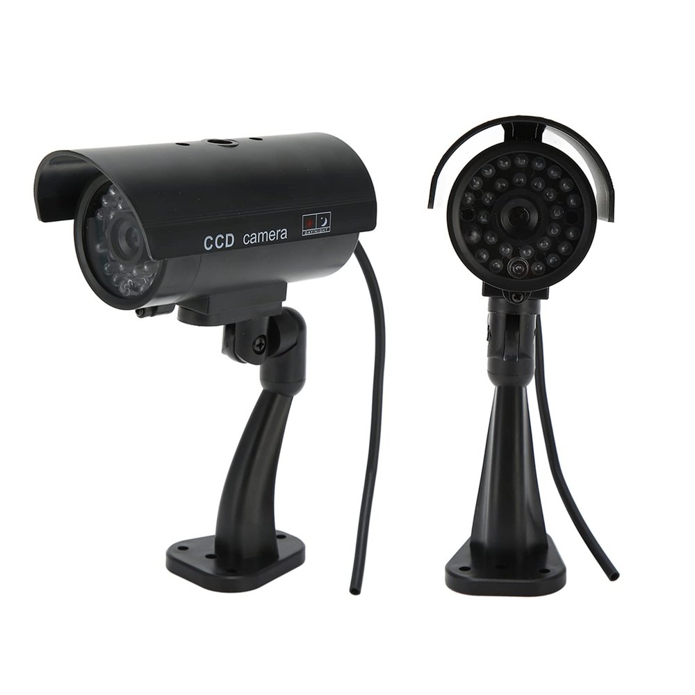 WOOXGEHM Fake Security Camera, Fake Camera CCTV Surveillance System, Realistic Analog LED Security Camera for Home Security and Warning Stickers, for Outdoor/Indoor Use